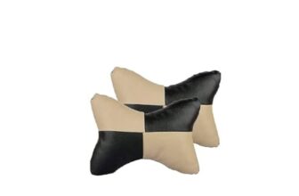 ADWAIT Car Sqaure Beige Black Faux Leather Neck Rest for Hyundai Creta Old(2014-2019)