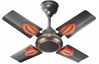 LONGWAY Kiger P1 600 mm/24 inch Ultra High Speed 4 Blade Anti-Dust Decorative Star Rated Ceiling Fan 2 Years Warranty (Smoked Brown, Pack of 1)