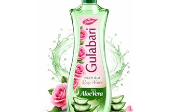 Dabur Gulabari Premium Rose Water with Aloe Vera – 400 ml | Upto 8 HR Skin Hydration | Cleanses, Tones and Moisturises Skin | For All Skin Types