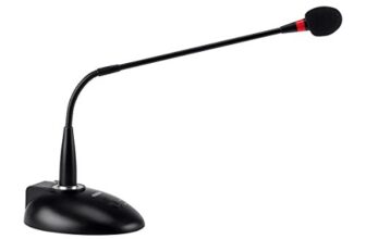 Monoprice Commercial Audio Desktop Paging Microphone with On/Off Button (NO Logo)