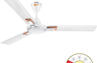 Orient Electric Ujala Prime | Superior Air Flow| BEE-5 Star Rated |Rust-Proof blades with 5 Year Warranty Energy Saving 1200 mm Ceiling Fan(1 Star | White | Pack of 1)
