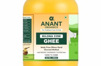 Anant Organics Bilona Cow Hand Churned Vedic Method A2 Cow Milk Ghee Glass Bottle 1L