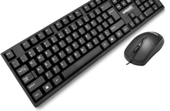 Salpido G-102 Wired Keyboard and Mouse Combo with Mute Button Design, 1000 DPI Optical Sensor Mouse | Suitable for Office Use |1 Year Warranty