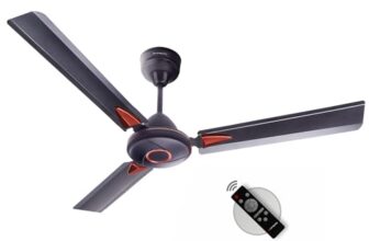 LONGWAY Aero 1200 mm BLDC Ceiling Fan with Remote Control | BEE 5 Star Rated Energy Efficient | Ultra High Speed 3 Blade Anti-Dust Decorative Ceiling Fan (1, Smoked Brown)