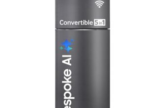 Samsung 396 L, 3 Star, Convertible 5-in-1, Digital Inverter, Frost Free Double Door, Bespoke AI WiFi Enabled Refrigerator (RT41DG6A4DB1HL, Black Matte/Black DOI)