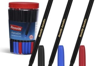 Reynolds AEROSLIM Ball Pen SET – 70 PENS (60 BLUE, 5 Black, 5 Red) | PEN WITH COMFORTABLE GRIP |BALL PENS FOR WRITING | PEN FOR STUDENTS & OFFICE STATIONERY | 0.7 mm TIP SIZE