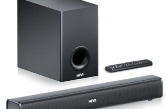 Mivi Fort Hip-Hop 1000 Soundbar | 180 Watts Home Theater Speaker | 2.1 Channel Sound Bar for Smart TV with Wired Subwoofer | Bluetooth v5.3 | Multiple EQ & Input Modes | Made in India
