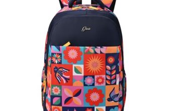 Gear Florentine 19″/24L Large Water Resistant School Bag/Casual Backpack/Daypack/Laptop Bag for Boys/Girls (Blue – Pink)