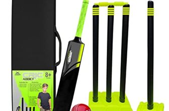 Jaspo CRIC Addict Plastic Cricket Bat Set Combo with Soft Cricket Ball for Kids (Size-5 (8 yrs to 12 yrs))