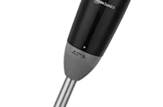 amazon basics 300 Watts Hand Blender With Stainless Steel Stem For Hot/Cold Blending And In-Built Cord Hook, Isi-Marked, Black