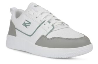 Liberty Leap7x SNOOKIS-2E Lacing Casual Sneakers for Men with EVA Sole|PVC Upper|Memory Foam Insole|Stylish & Comfortable|Breathable, Lightweight & Flexibility|Shock Absorption (White – 43 EU)