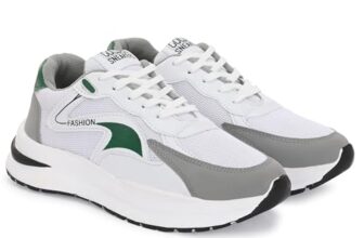 ADISO Men’s Stylish Mesh Sports Sneakers | Lightweight Casual Running Shoes_Green_6