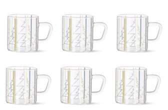 Borosil Vision Tea n Coffee Classic Mug Set of 6 Pcs 190 ml | Borosillicate Glass, Microwave Safe, Scratch Resistance, Lightweight | for Chai, Green Tea, Milk (Sintra)