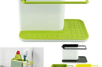 Inditradition 3 in 1 Kitchen Sink Organizer (for Dishwasher Liquid, Brush, Cloth, Soap, Sponge), Plastic