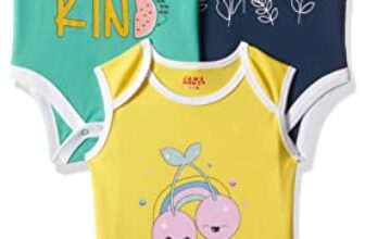 Amazon Brand – Jam & Honey Baby Boys & Girls Romper | New Born Baby Clothes | Label Free Comfort | 100% Cotton Baby Rompers | Onesies for Babies (Pack of 3)