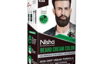 Nisha Beard Color Cream for Men (Brown Black) | Full Grey Coverage | No Ammonia, Stain or Paraben | Non-Drip Vegan Formula | Color in 10 Minutes | 120 g