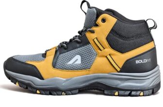 Boldfit Trekking Shoes for Man Outdoor Hiking Shoes for Man High Neck Footwear for Men Anti Skid Trekking Boots Water Repellent for Men Breathable Hiking Boots Riding Shoe for Bikers laceup Biker shoe