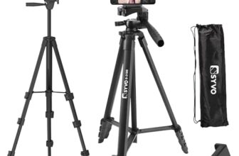 Syvo 3180 55 Inches (140CM) Aluminum Tripod Stand with 3-Way Panhead, Quick Release Plate, Level Indicator & Adjustable Height, Lightweight Portable Camera Tripod for Mobile, Vlogging & Photography