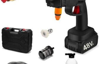 LivTee Cordless Portable Wireless Pressure Washer Gun 48V 12000mah High Pressure Water Gun for Car Wash Bike Washing Cleaning (Single Battery)