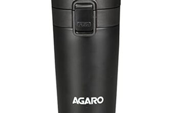 AGARO Elite Stainless Steel 300ML Travel Mug, Dual Insulation, 304 Grade Inner and Outer Stainless Steel Crafted, Leak and Rust Proof, Hot and Cold Upto 3hrs, (Black)