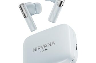 Boat Nirvana Ivy, 50dB Hybrid ANC, 360º Spatial Audio, Dynamic Head Tracking,Fast Charge,App Support, 50HRS Battery, v5.3 Bluetooth Earbuds, TWS Ear Buds Wireless Earphones with mic (Quartz Cyan)