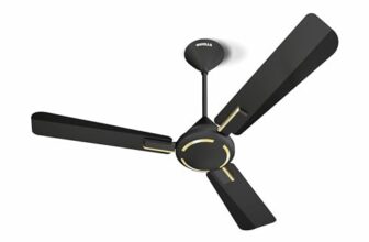 Havells 1200mm Ambrose Energy Saving High Speed Ceiling Fan|Premium Finish, Deco.Fan, Elegant Looks, High Air Delivery, 100% Pure Copper Motor|2 Yr Warranty by Brand | (Pack of 1, Midnight)