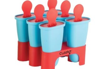 Clazkit Set of 6 Plastic Reusable Ice Pop Makers, Homemade Popsicle/Frozen Ice Cream/Kulfi Candy for Children & Adults – Multicolor, 11.4 x 11.9 x 14.1 cm