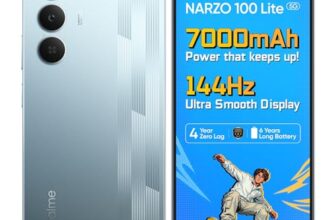 realme narzo 100 Lite 5G (Frost Silver,4GB+64GB) | 7000mAh Titan Battery | 4 Years, Zero Lag | 144 Hz Ultra Smooth Display | 6 nm Octa-core 5G Chipset | Color Pop Design | VC Cooling