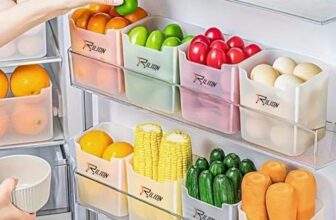 RILION 6 fridge storage boxes multipurpose containers for storage Space-saving Refrigerator Side Door Organizer for fridge kitchen Fruits, Vegetables Storage Containers- transparent, Plastic