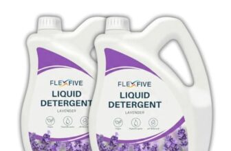 FlEXFIVE Liquid Detergent for Clothes, Deep Cleaning Fabric Wash Liquid with Strong Stain Removal, Safe for Front Load & Top Load Machines, Hand Wash, Gentle on Fabrics (2, Lavender)