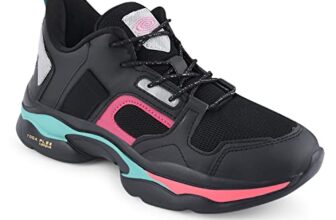 Campus Women’s Brownie Sneakers BLK/Rani – 7UK/India