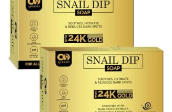 CO LUXURY Snail Mucin Extract | Glutathione & Kojic Acid Soap | Ghar Ka Soap | Skin Hydrates & Reduce Dark Spots | Skin Brightening Soap with 24k Gold Dust | Soaps for Bath – Pack of 2