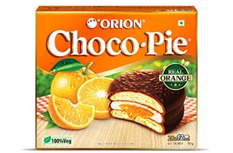 ORION Orange Choco Pie (12pies)|Centre-Filled Chocolate Biscuit