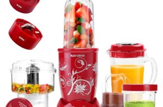 Wonderchef Nutri-blend Juicer, Mixer, Grinder & Chopper|500W 100% Full Copper Motor|Complete Kitchen Machine|4 Unbreakable Jars with Chopper| Years Warranty|Recipe Book By Chef Sanjeev Kapoor|Red
