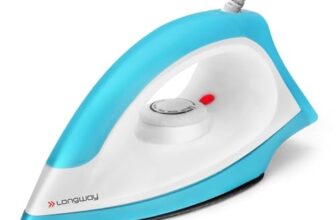 Longway Kwid Light Weight Non-Stick Teflon Coated Dry Iron, Electric Iron for Clothes | 2 Year Warranty| (1100 Watt, Blue)