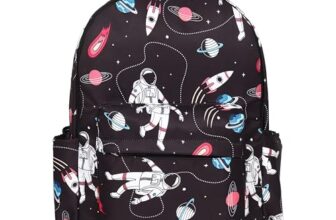 MELVIS 20L Backpack School Bag For Travel With Bottle Compartment | Trendy Water Resistant High Storage Bag For Men & Women | Boys & Girls Laptop Printed Backpack For College Gift (Black Space)