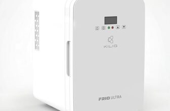 KILIG Frio Ultra Mini Fridge | Portable Cooler & Warmer | 240V AC & 12V DC Power for Home & Car | Smart Temperature Control | Perfect for Food & Beverages, Travel, Skincare, Medicine | White