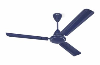 REO Tejas 1200mm ES Ceiling Fan | High Speed, High Air Delivery | Strong & Powerful Copper motor, Air Delivery: 218 m³/min, RPM: 370, 2 Year Warranty | (Pack of 1, Matt Blue)