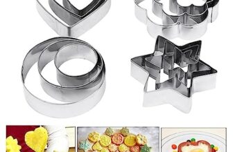 PureBake Cookie Cutters Shapes Baking Set, 12PCS Flower Round Heart Star Shape Biscuit Stainless Steel Metal Molds Cutters for Kitchen Baking Halloween Christmas Small Cookie Cutters