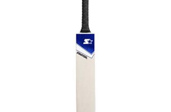Starter Poplar Willow Cricket Bat with Poplar Handle Wood for Tennis Ball- 13+ Years Kids- Full Size – Blue & White