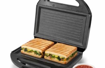 Lifelong LLSM120G Sandwich Griller, Classic Pro 750 W Sandwich Maker with 4 Slice Non-Stick Fixed Plates for Sandwiches at Home with 1 Year Warranty (Black)