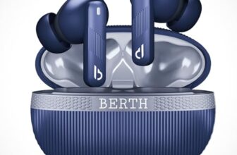BERTH Airchords Z TWS Earbuds, 40H Playtime, BT 5.4, ENC Mics, 13mm Bass Drivers, 45ms Low Latency, IPX5, Fast Charging, 10min=100min Playback, Gaming Mode, 1-Year Warranty (Blue)