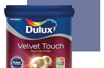 Dulux Velvet Touch Pearl GLO Interior Emulsion Paint (1L, Purple Wish) – Luxurious soft-sheen wall paint, highly durable, washable, rich, intense colors, with 6-year warranty