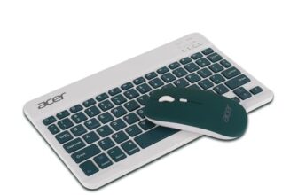 Acer Nano Pad Rechargeable Bluetooth Keyboard & Mouse Combo, 3 DPI Upto 1200 DPI, 78 Keys Anti Slip Back, Ultra Thin Design for Tablet, Laptop, Mobile, 10m Working Distance, Scissor Footed (Green)