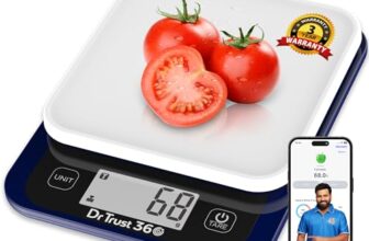 Dr Trust USA Smart Nutrition Electronic Kitchen Digital Scale Weighing Machine for Health, Fitness, Diet, Nutrition, Cooking & Home Baking with Bluetooth, Bright LCD, Touch Button, Tare Function(5 Kg)