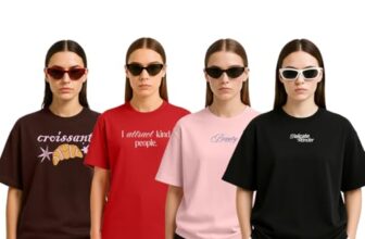 STYLENSE Cotton Blend Oversized Baggy Fit Half Sleeve Printed Round Neck Multicolor Drop Shoulder T-Shirt for Womens & Girls (Pack of 4)(PO4_OSW_CRS_IAK_BTY_DCT_M)