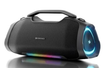 Zebronics 2026 Launch 75W Bluetooth Speaker, Upto 5Hrs Playback, Dual 78mm Drivers, 101mm Subwoofer, Dual Passive Radiators, RGB Modes, 6.3mm Mic Input, TWS, BT v5.3, Type-C (Sound Feast 550)