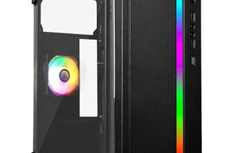 Zebronics Gaming Chassis, Micro ATX/Mini ITX, 80mm Rear Inner Glow Multicolor Fan, USB 3.0, 2X USB Ports, Acrylic Side Panel, Front Panel Multicolor Light Strip, Top-Mounted PSU (Froz)