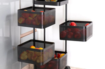 Flipkart SmartBuy 4 Layer Kitchen Trolley Storage Rack Square Design Fruits & Vegetable Basket Iron Kitchen Trolley(Pre-assembled)