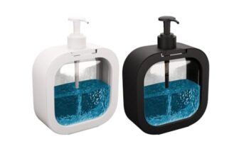 HomeWiz Pack of 2 300ML Liquid Soap Dispenser | Refillable Pump Bottle for Hand Wash, Dish Wash, Shampoo, Conditioner, Shower Gel | Bathroom & Kitchen Use | Transparent Plastic |